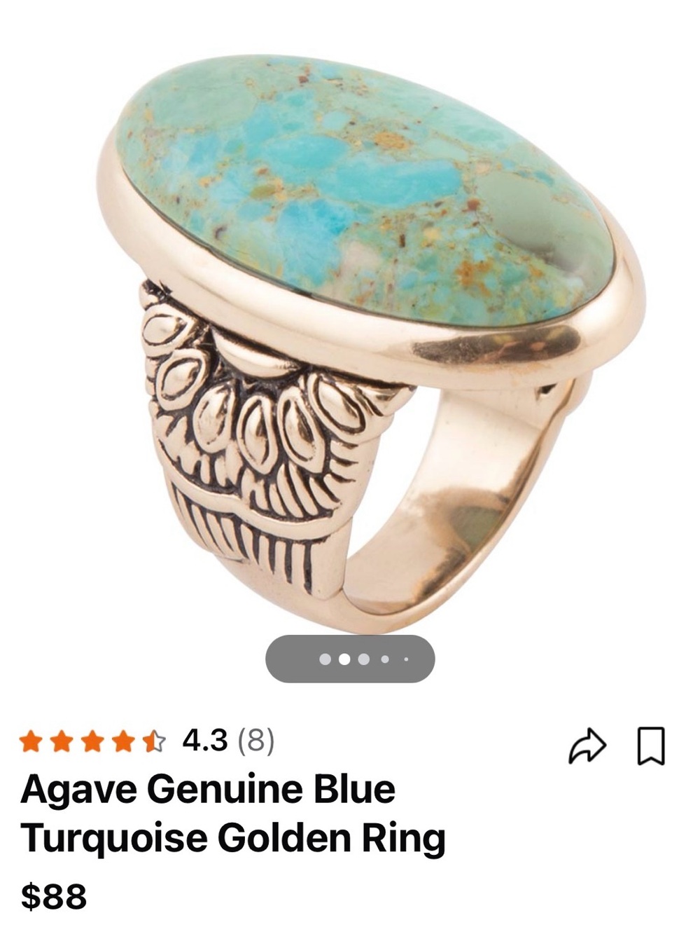Studio Barse Blue Turquoise Stone Gold Ring